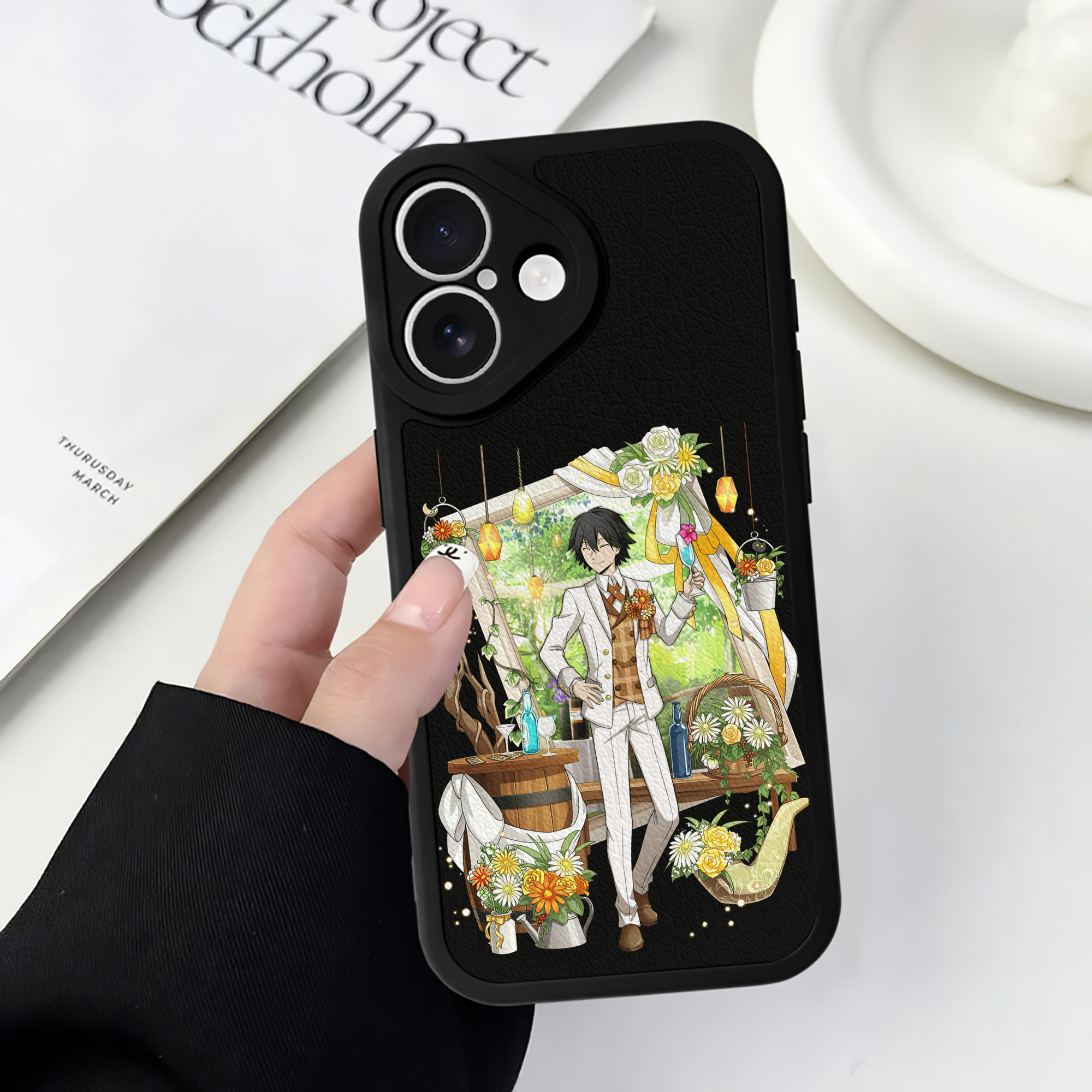 （画像用） 文豪ストレイドッグス Bungo Stray Dogs 【iPhone 16シリーズ対応】シリコンスマホケース（レザー調） 材質：シリコン